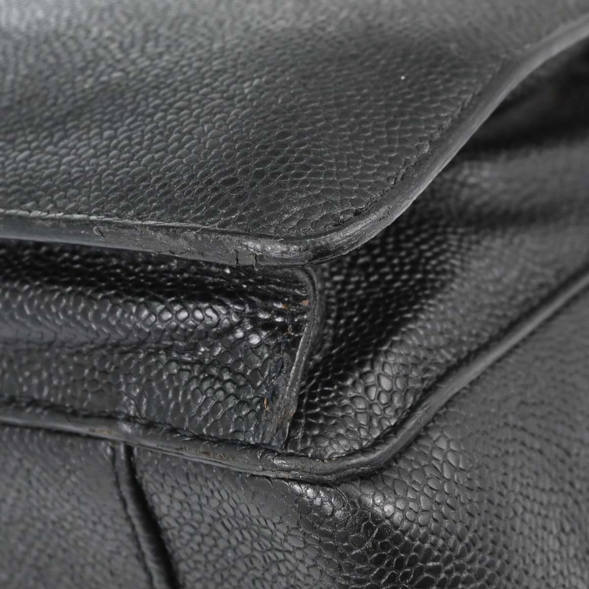 Chanel Black Caviar Skin Briefcase Business Handbag