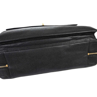 Chanel Black Caviar Skin Briefcase Business Handbag