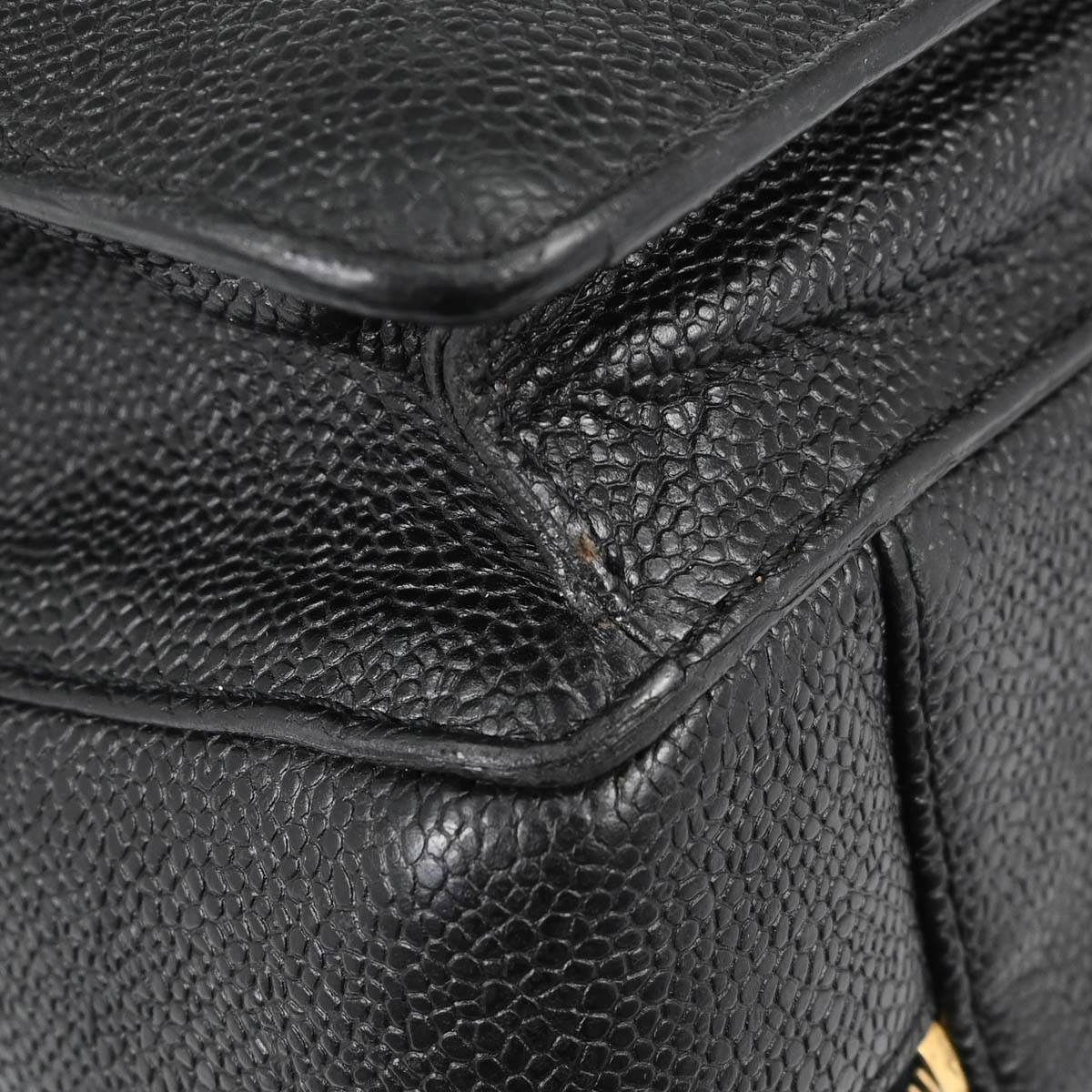 Chanel Black Caviar Skin Briefcase Business Handbag