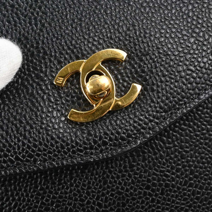 Chanel Black Caviar Skin Briefcase Business Handbag