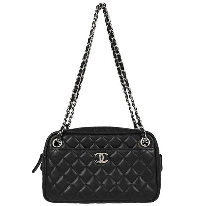 Chanel 2018-2019 Black Caviar Skin Camera Bag Small