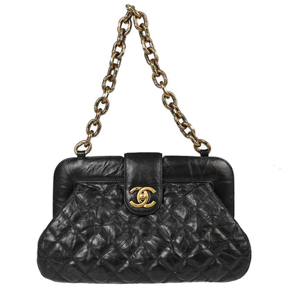 Chanel 2017 Black Calfskin Frame Bag Handbag