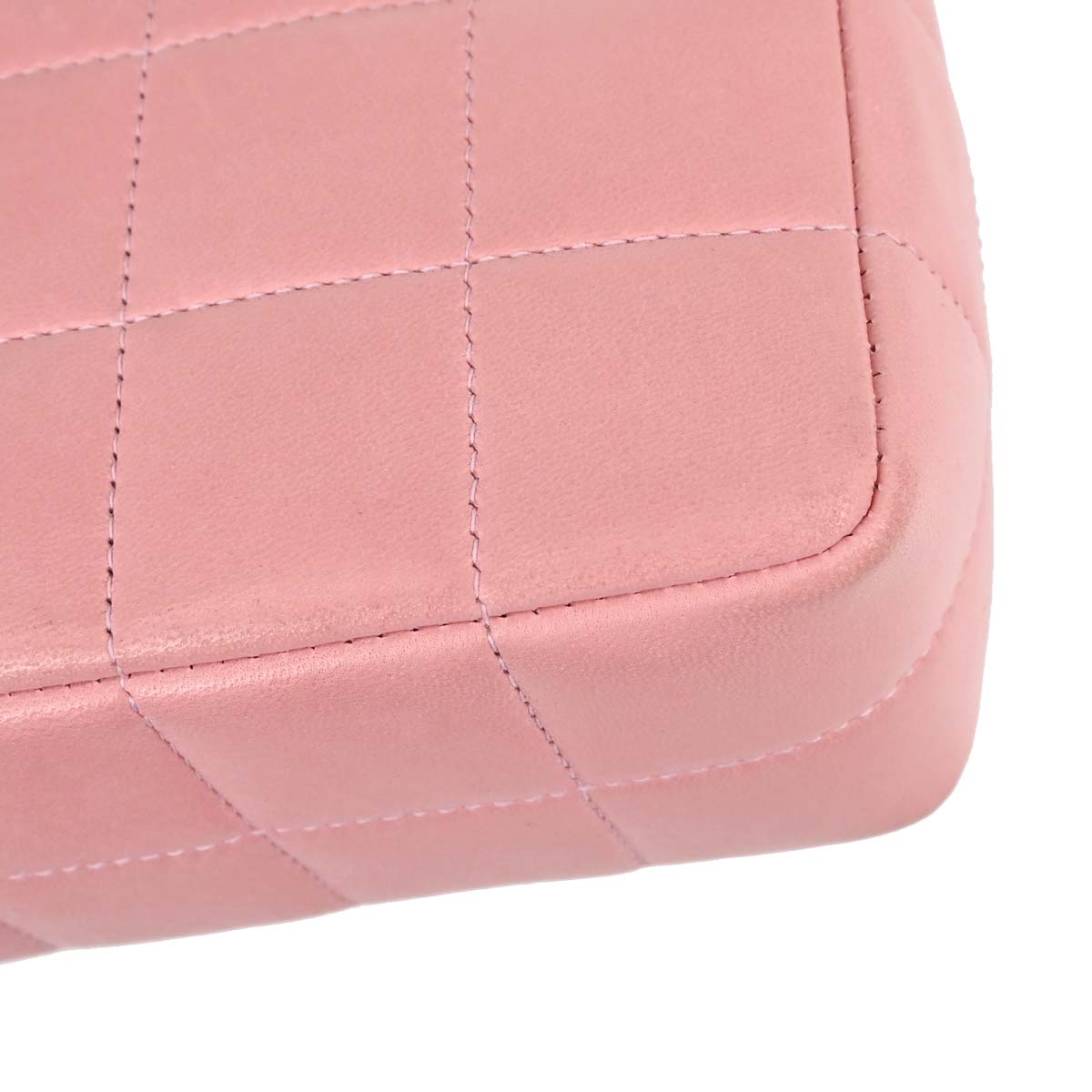 Chanel Pink Lambskin Choco Bar Camellia Shoulder Bag