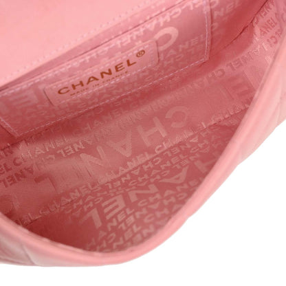 Chanel Pink Lambskin Choco Bar Camellia Shoulder Bag