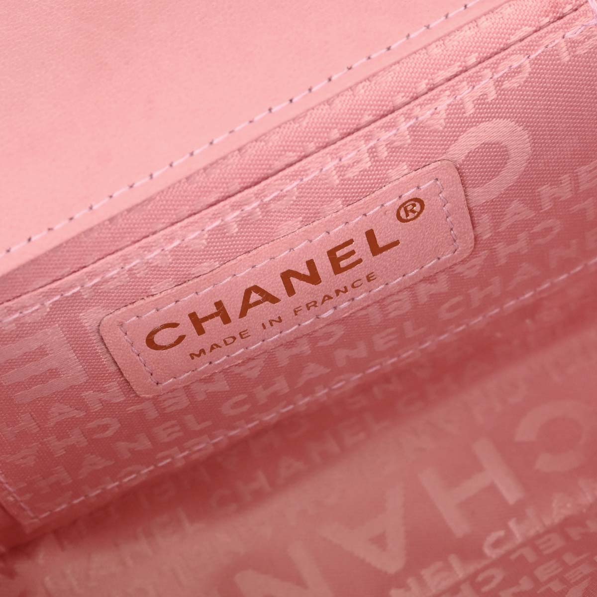 Chanel Pink Lambskin Choco Bar Camellia Shoulder Bag
