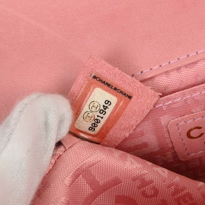 Chanel Pink Lambskin Choco Bar Camellia Shoulder Bag