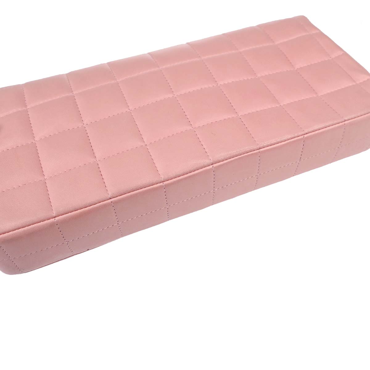 Chanel Pink Lambskin Choco Bar East West Shoulder Bag