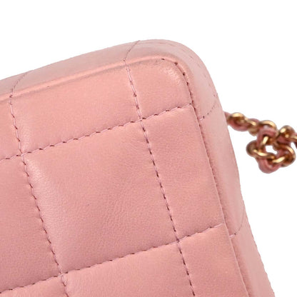 Chanel Pink Lambskin Choco Bar East West Shoulder Bag