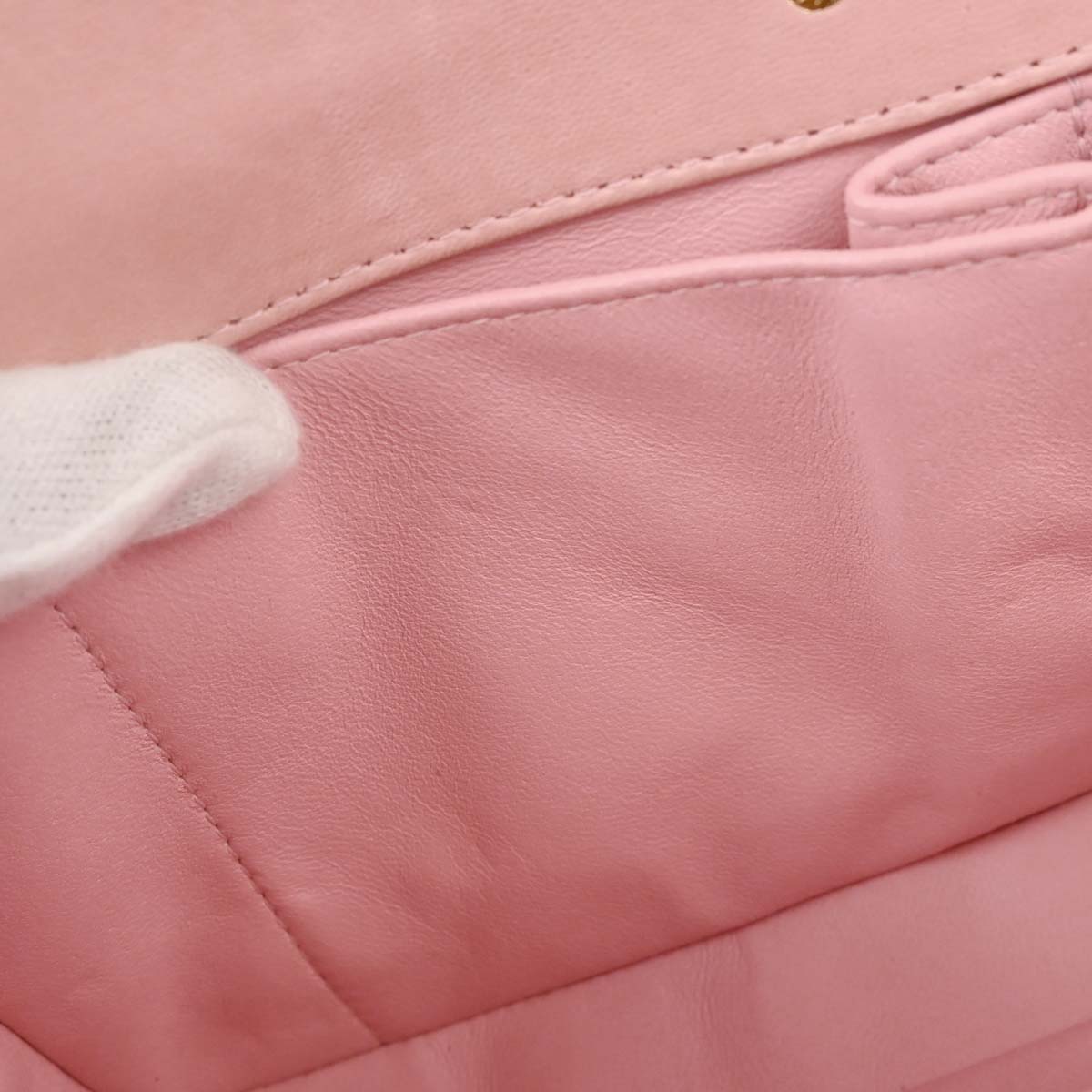 Chanel Pink Lambskin Choco Bar East West Shoulder Bag