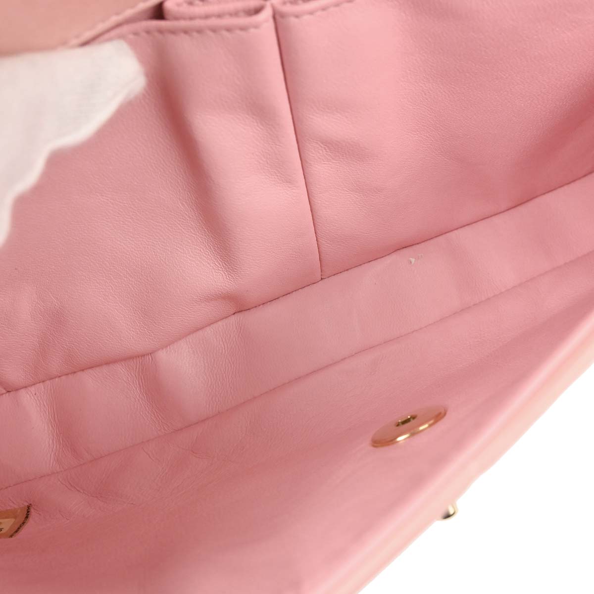 Chanel Pink Lambskin Choco Bar East West Shoulder Bag