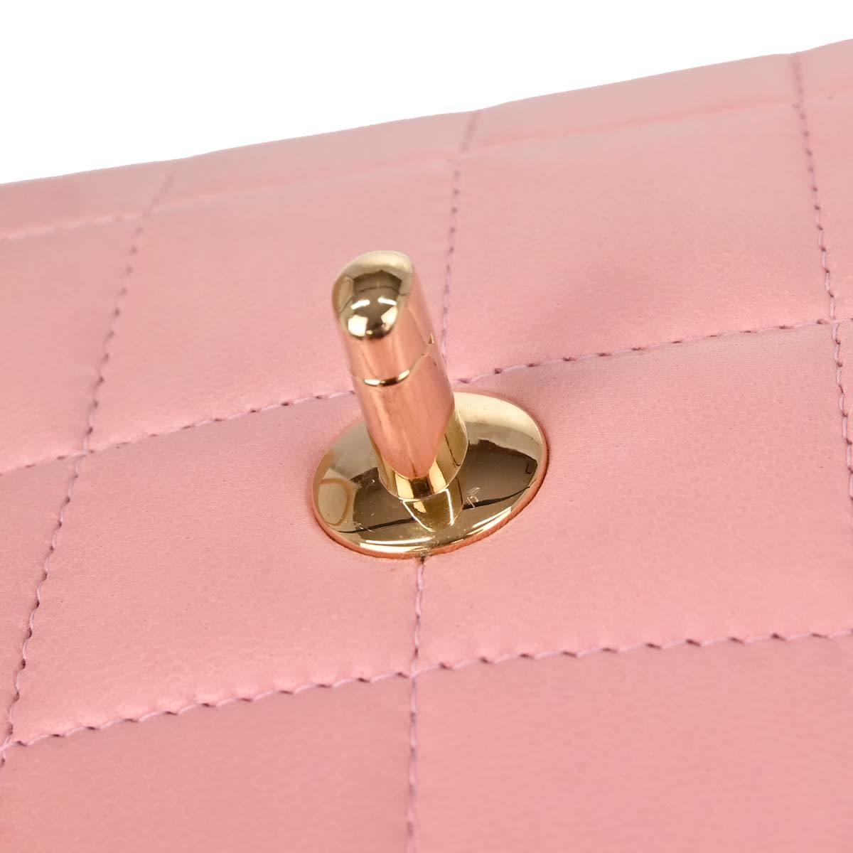 Chanel Pink Lambskin Choco Bar East West Shoulder Bag