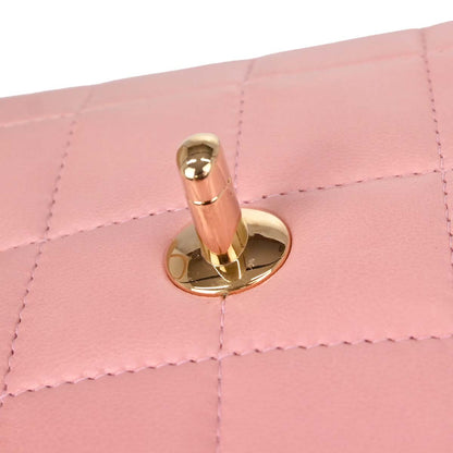 Chanel Pink Lambskin Choco Bar East West Shoulder Bag