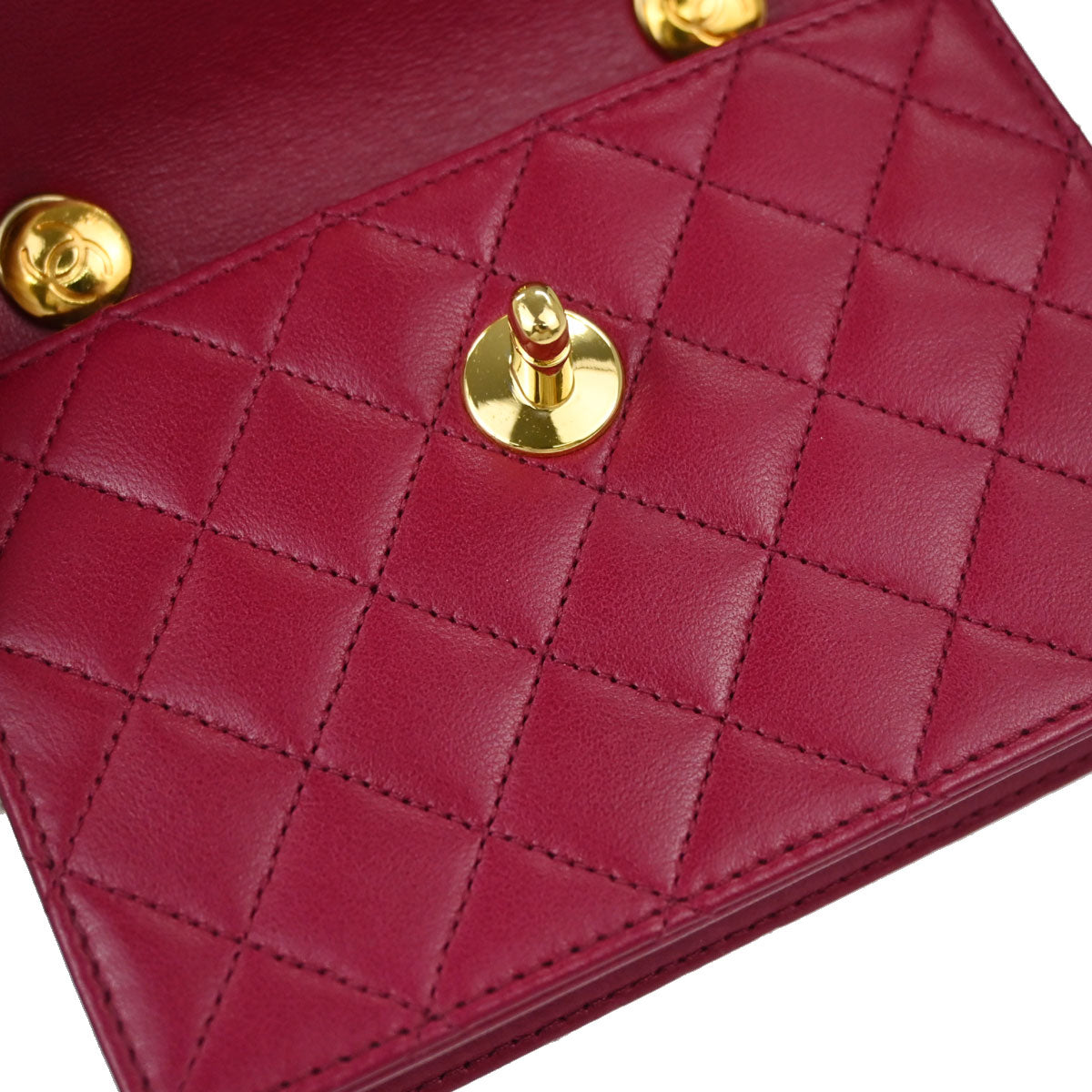 Chanel Pink Lambskin Straight Flap Shoulder Bag