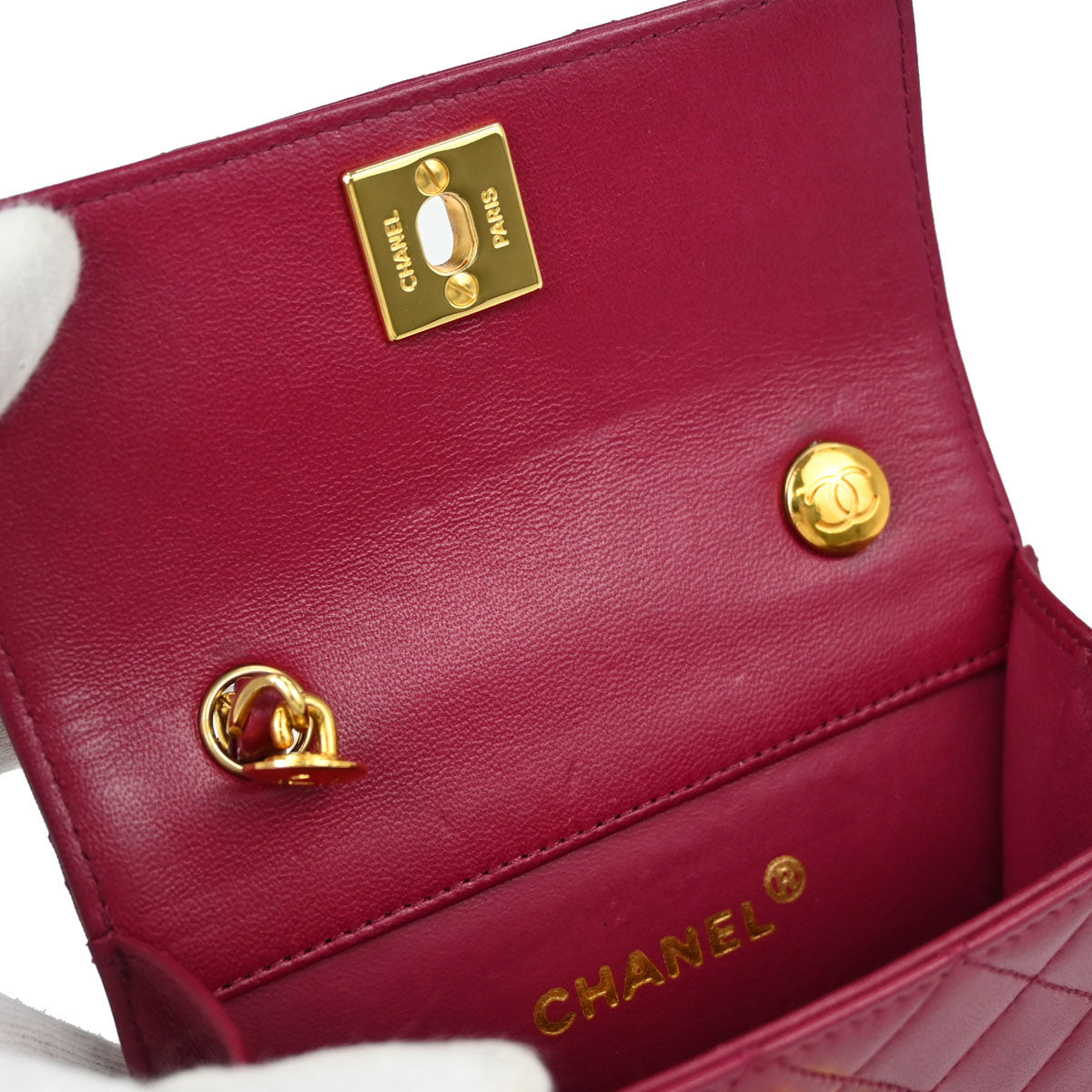 Chanel Pink Lambskin Straight Flap Shoulder Bag