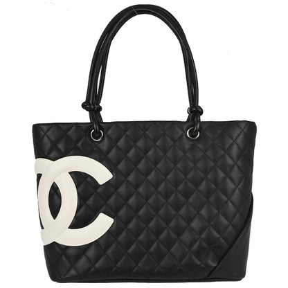 Chanel Black Calfskin Cambon Ligne Tote Handbag