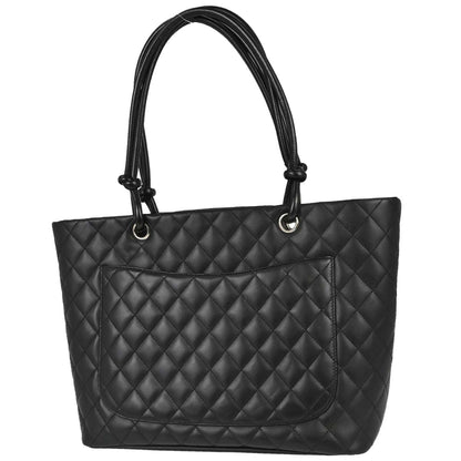 Chanel Black Calfskin Cambon Ligne Tote Handbag