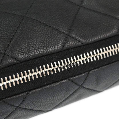 Chanel 2010-2011 Black Caviar Skin Chain Expandable Tote Bag