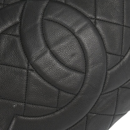 Chanel 2010-2011 Black Caviar Skin Chain Expandable Tote Bag