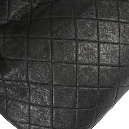 Chanel 2010-2011 Black Caviar Skin Chain Expandable Tote Bag