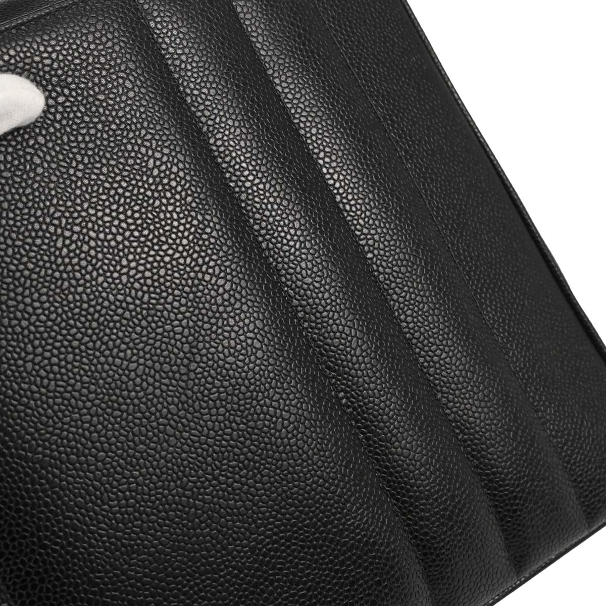 Chanel Black Caviar Skin Mademoiselle Straight Flap Top Handle Handbag