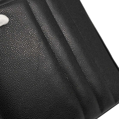 Chanel Black Caviar Skin Mademoiselle Straight Flap Top Handle Handbag