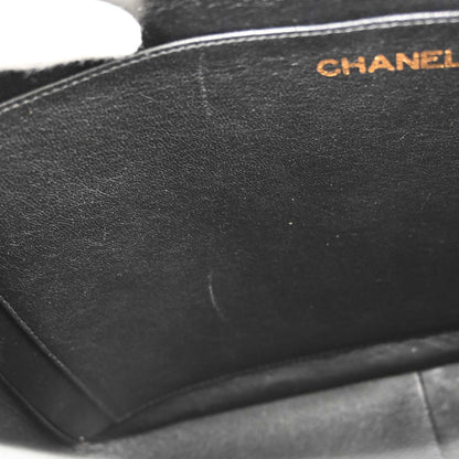 Chanel Black Caviar Skin Mademoiselle Straight Flap Top Handle Handbag