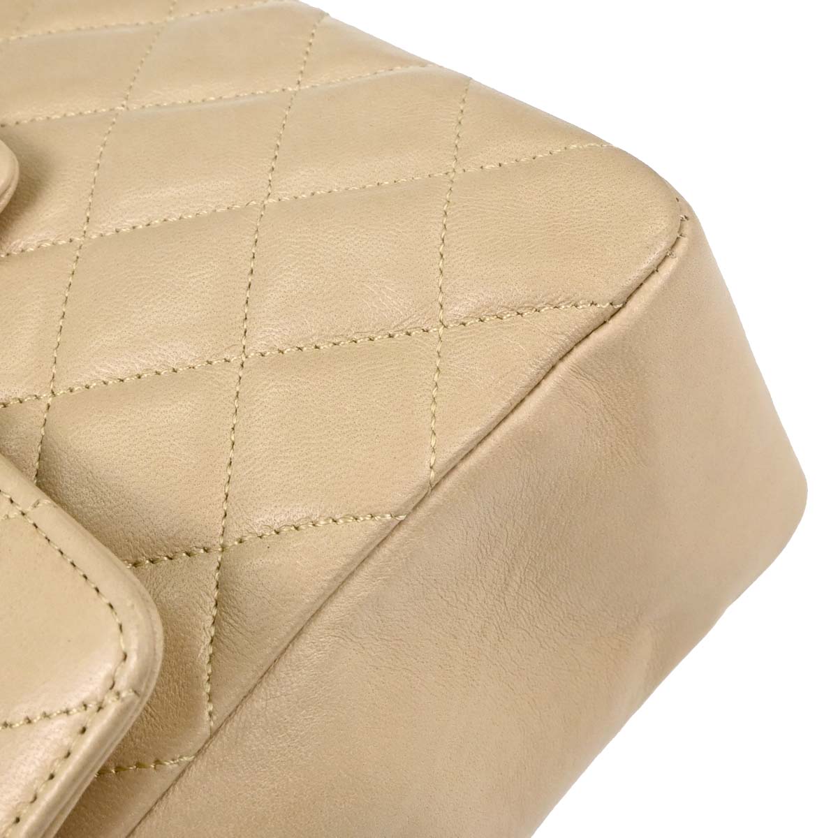 Chanel Beige Lambskin Top Handle Handbag