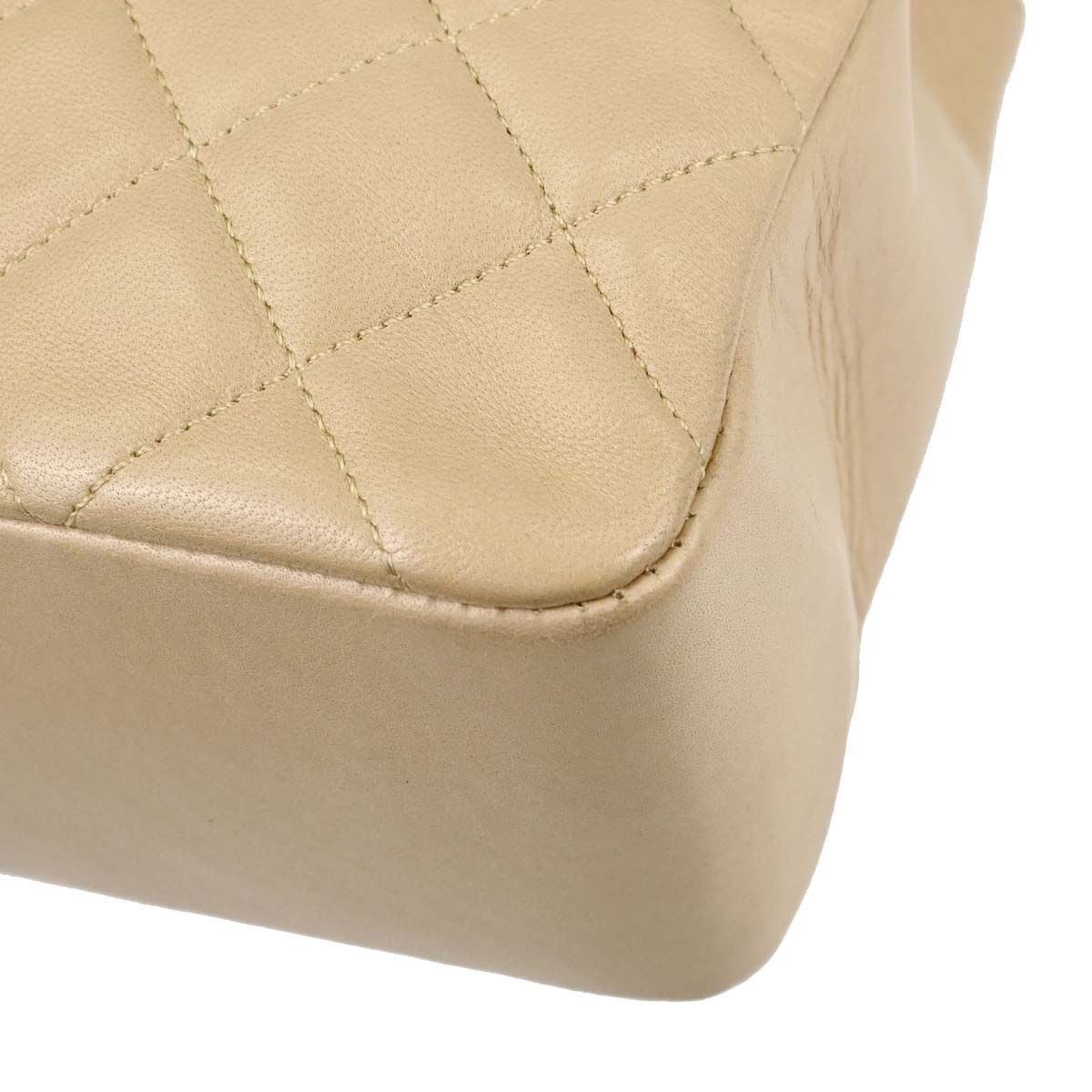 Chanel Beige Lambskin Top Handle Handbag