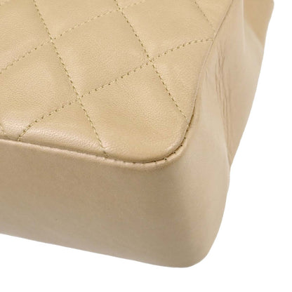 Chanel Beige Lambskin Top Handle Handbag
