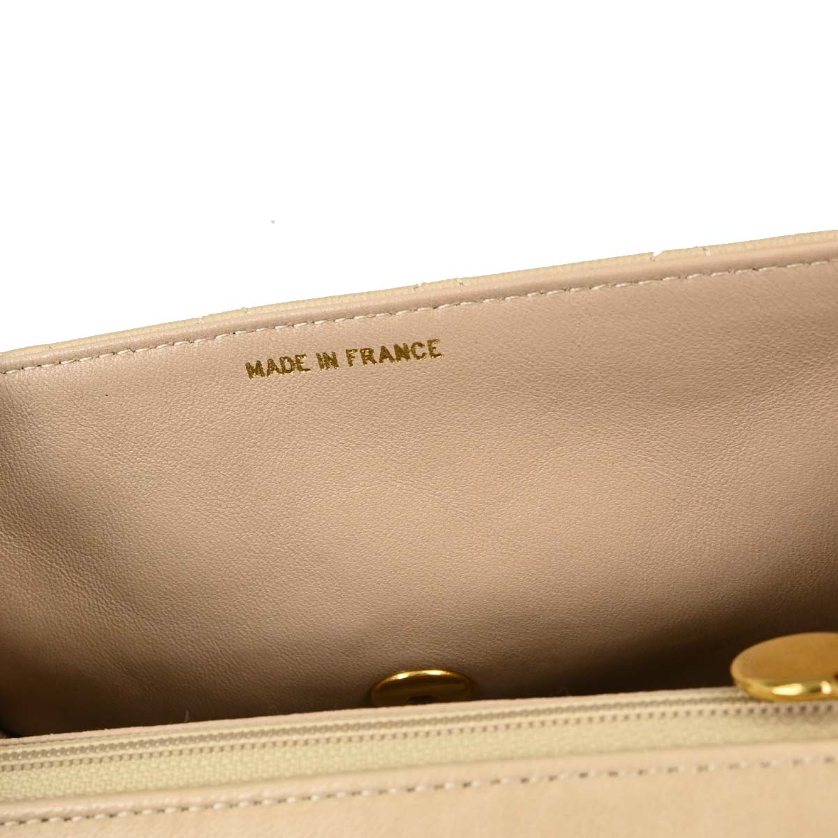 Chanel Beige Lambskin Top Handle Handbag