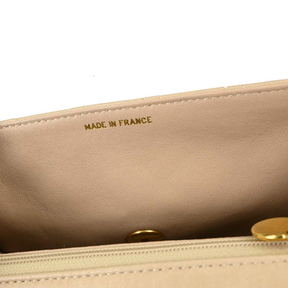 Chanel Beige Lambskin Top Handle Handbag