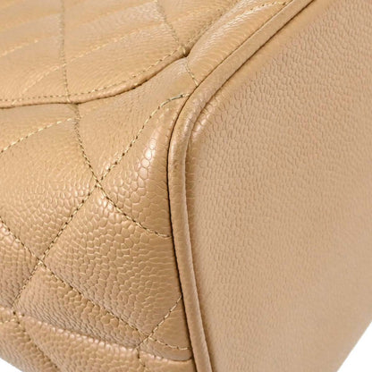 Chanel Beige Caviar Skin Medallion Tote Handbag