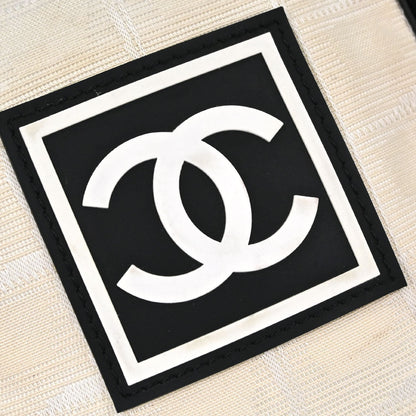 Chanel White Jacquard Nylon Travel Line Shoulder Bag