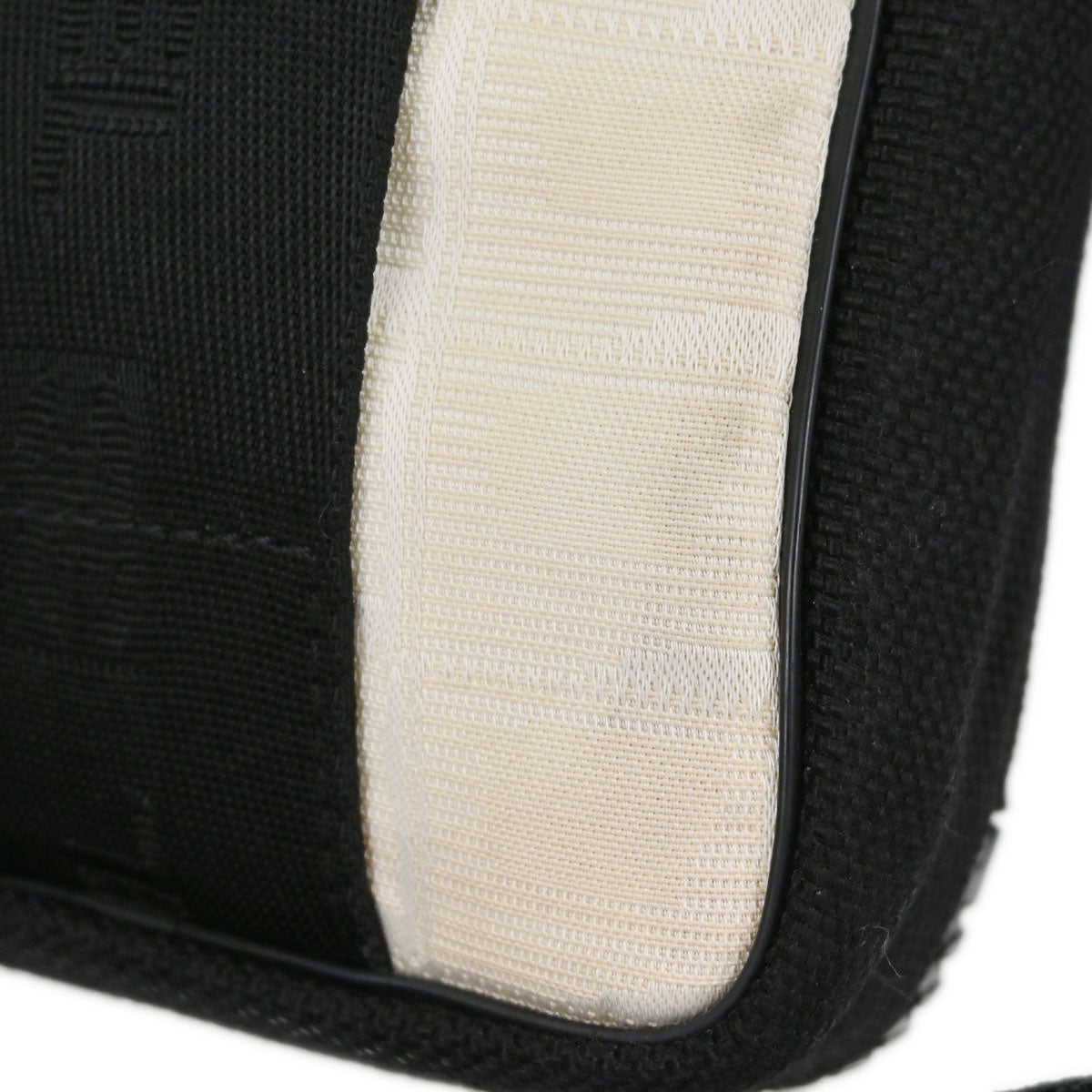 Chanel White Jacquard Nylon Travel Line Shoulder Bag
