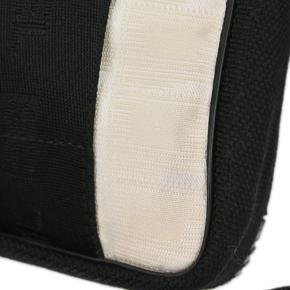 Chanel White Jacquard Nylon Travel Line Shoulder Bag