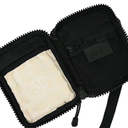 Chanel White Jacquard Nylon Travel Line Shoulder Bag