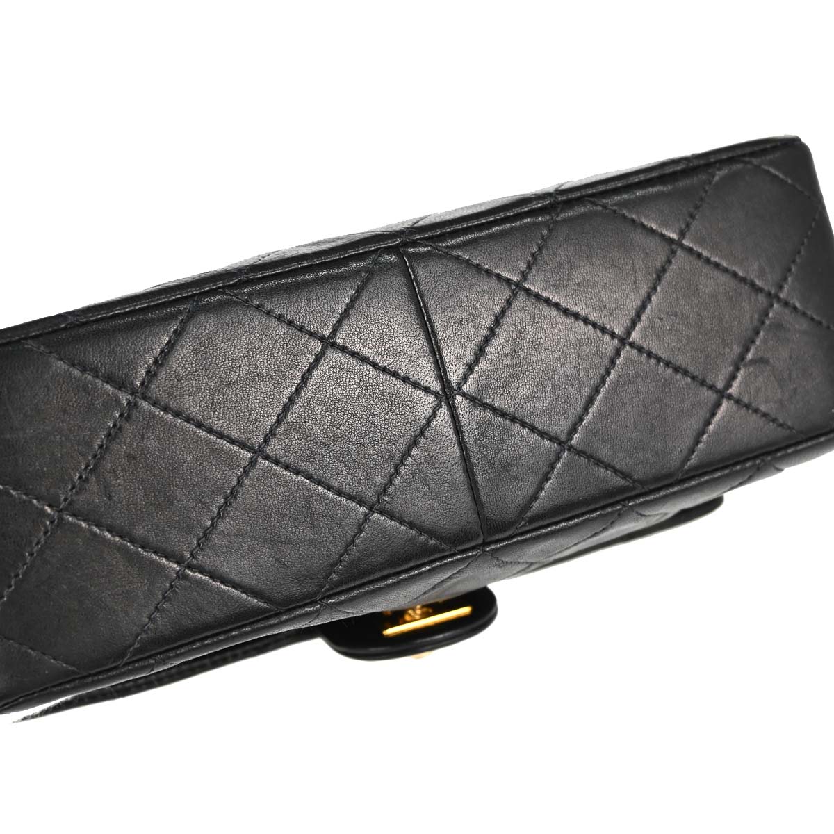 Chanel Black Lambskin Classic Square Flap Shoulder Bag 20