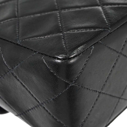 Chanel Black Lambskin Classic Square Flap Shoulder Bag 20