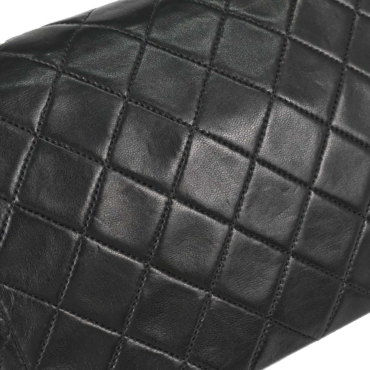 Chanel Black Lambskin Classic Square Flap Shoulder Bag 20