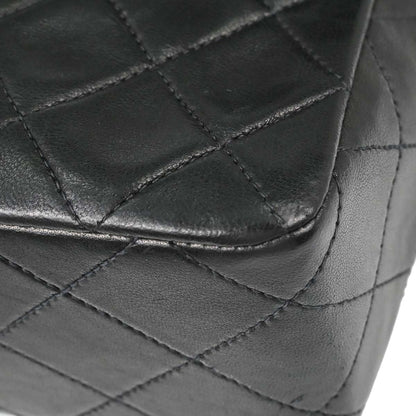 Chanel Black Lambskin Classic Square Flap Shoulder Bag 20