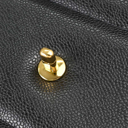 Chanel Black Caviar Skin Mademoiselle Straight Flap Top Handle Handbag