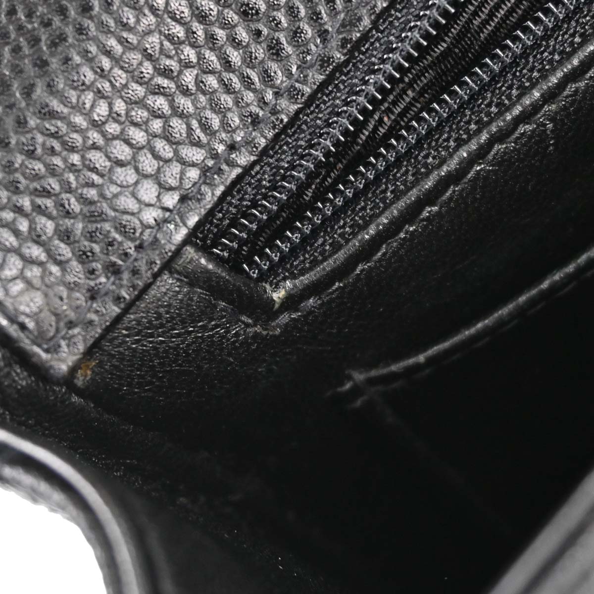 Chanel Black Caviar Skin Mademoiselle Straight Flap Top Handle Handbag