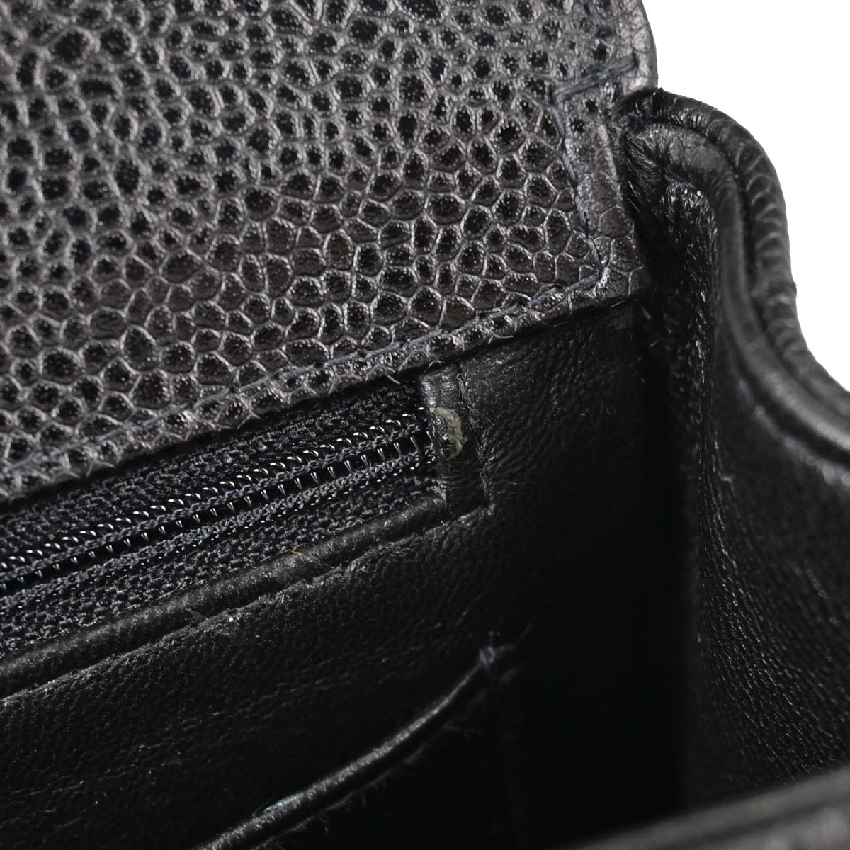Chanel Black Caviar Skin Mademoiselle Straight Flap Top Handle Handbag