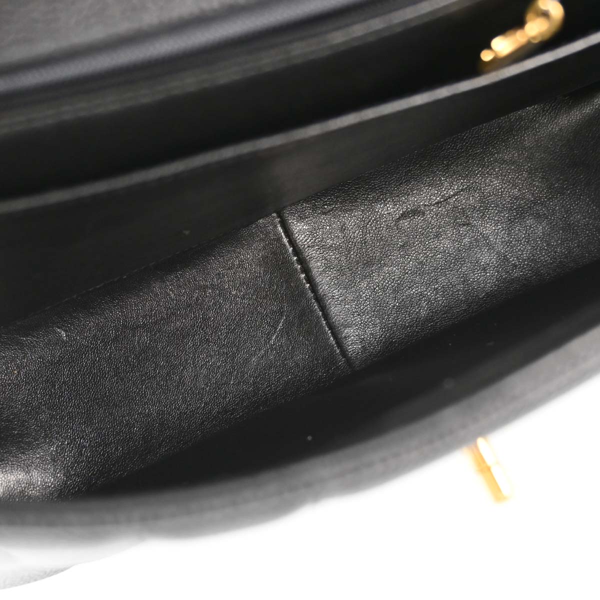 Chanel Black Caviar Skin Mademoiselle Straight Flap Top Handle Handbag