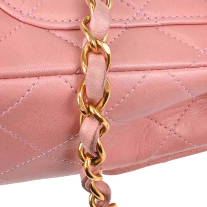 Chanel Pink Lambskin Mini Classic Square Flap Shoulder Bag 17