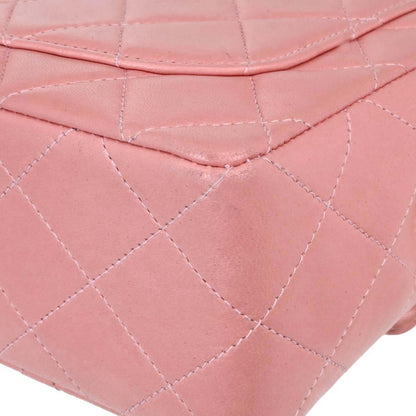Chanel Pink Lambskin Mini Classic Square Flap Shoulder Bag 17