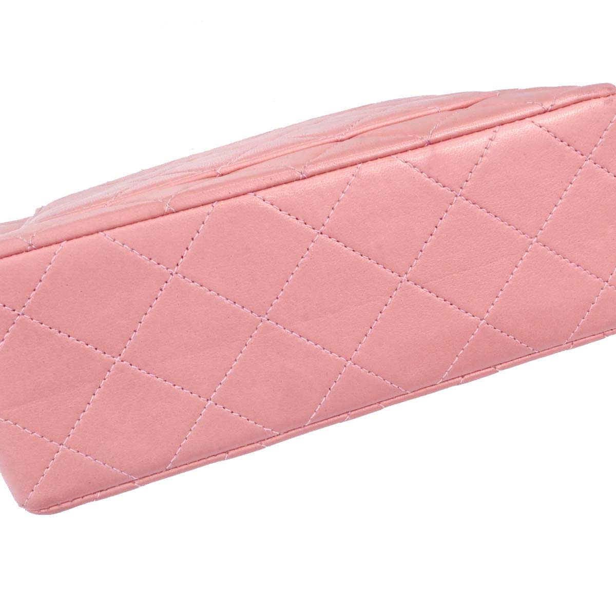 Chanel Pink Lambskin Mini Classic Square Flap Shoulder Bag 17