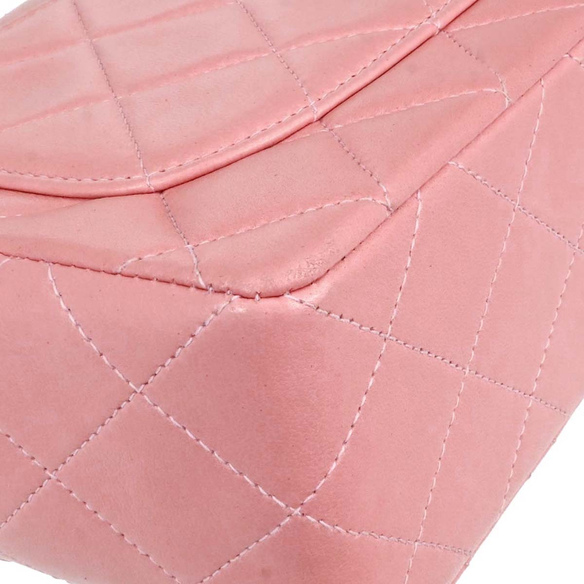 Chanel Pink Lambskin Mini Classic Square Flap Shoulder Bag 17
