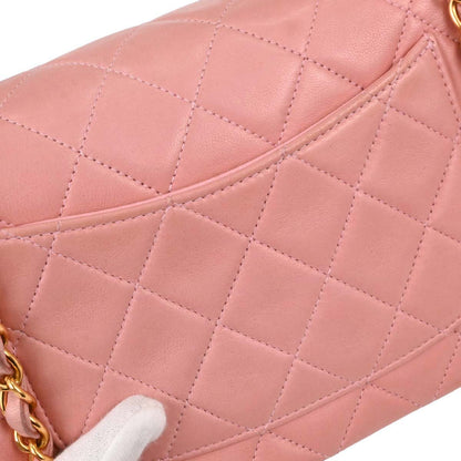 Chanel Pink Lambskin Mini Classic Square Flap Shoulder Bag 17