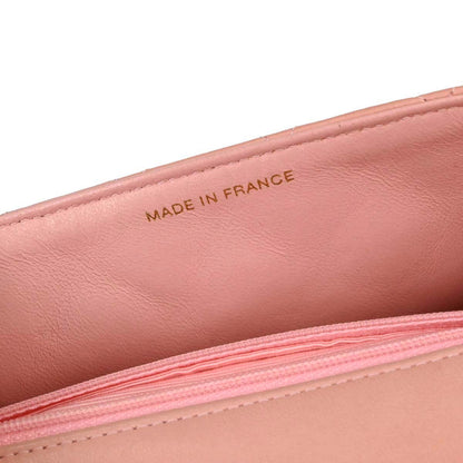 Chanel Pink Lambskin Mini Classic Square Flap Shoulder Bag 17